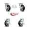 Service Caster 5 Inch Rubber on Aluminum Caster Set with Roller Bearings 2 Swivel Lock 2 Brake SCC-30CS520-RAR-BSL-2-TLB-2 - alternate 1